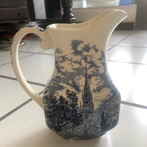 Antique Liberty Blue pitcher